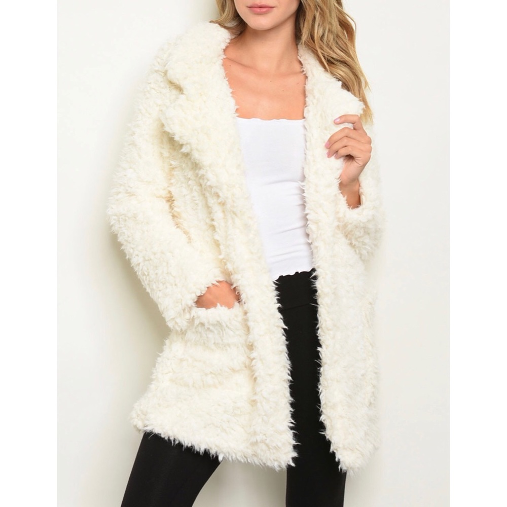 Ivory Shaggy Fur Coat